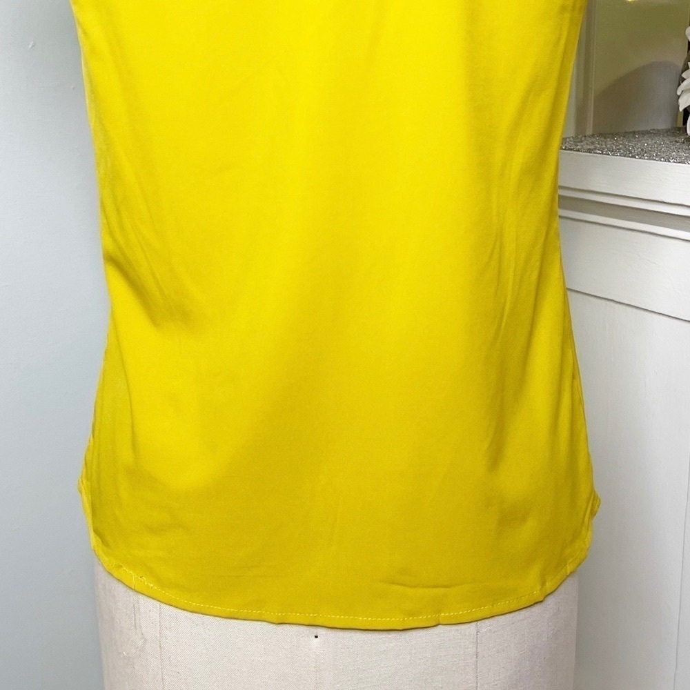 Love Song Mustard Yellow Ruffled High Neck Collared Blouse - Picture 4 of 11